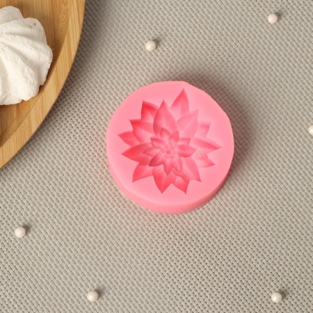 Mold Dolyana "Multi -leaf", silicone, 6.3 × 6.3 × 1.7 cm, color mix-1
