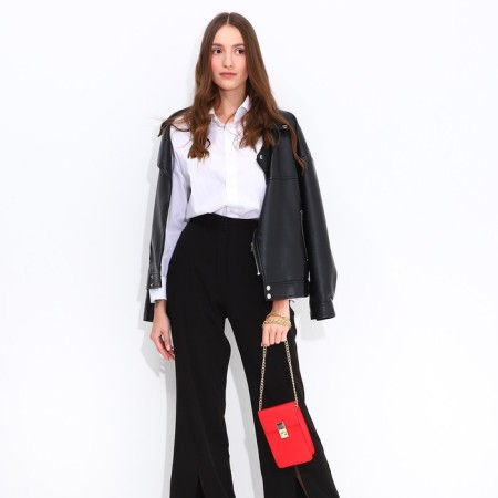 Bag Cross-Bodi with a zipper, red color-6