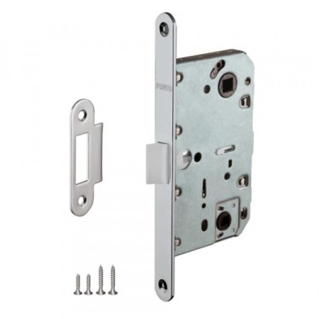 Sloped latch PL96WC-50 CP, chromium color