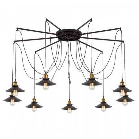 Suspended Citilux “Edison” CL451291, 150x150x235 cm, 9x75W, e27, black color-8