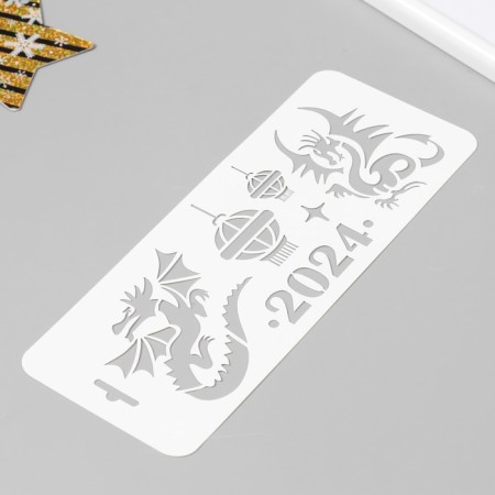 Plastic stencil "Dragons" 10x25 cm-1
