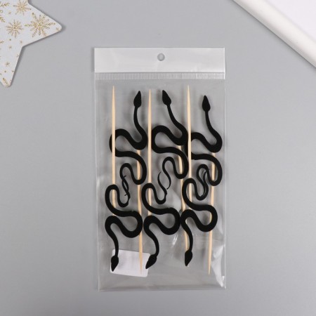 Decor for creativity "Black Snake" 12.5 cm (set 6 pcs)-5