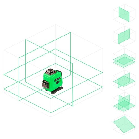 Laser level AMO LN 4D-360-5, 20 m, 520 nm, grade 2-8