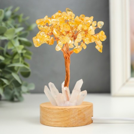 Acrylic souvenir, metal, tree Light "Tree of Good luck" under citrins-1