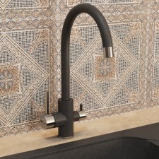 Смеситель для кухни Uperwood Quartz UPD-01, с каналом для фильтрованной воды, цвет 04 чер