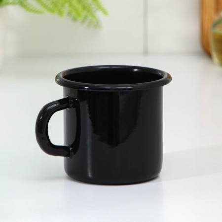 Enamel mug "Night", 380 ml, black color-1