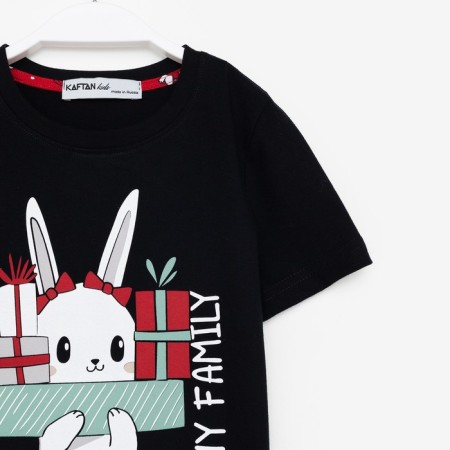 Пижама для девочки новогодняя KAFTAN "Bunny Family", размер 32 (110-116)-7