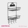 Bathroom shelf, 2-tier, 4 hooks, 47 × 25 × 14 cm, color black