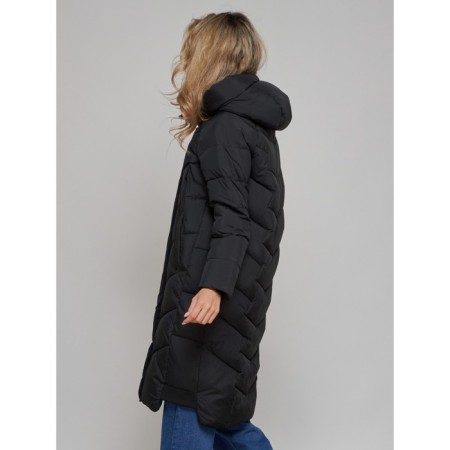 Coat insulated winter female, size 42, black color-2