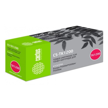 CACTUS CS-TK1200 TK-1200 cartridge, for KyoCera Ecosys P2335D/P2335DN, 3000 pages, black color black