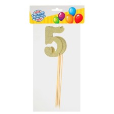 Topper in the “5” cake, set 6 pcs., Mix color