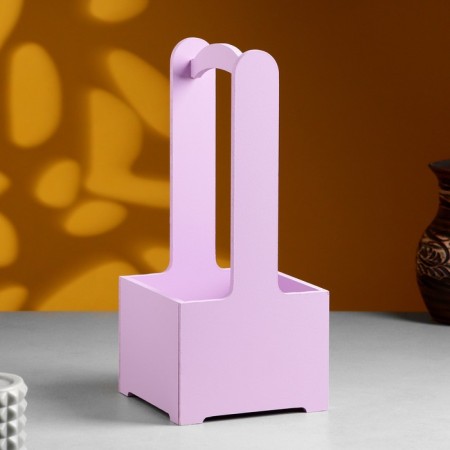 Kashpo - wooden box 13.5x13.5x30 cm lilac-1