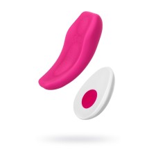 Clital vibrator in the panties of Jos Flirty, silicone, pink color, 9.3 cm