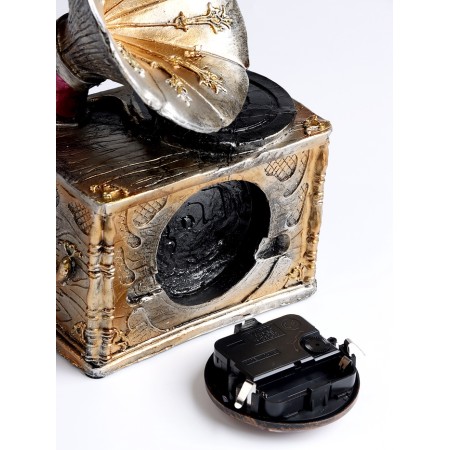 Table interior clock, “gramophone”, on batteries, 15.5 × 9.5 × 24.5 cm, d-7 cm-3