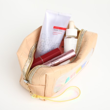 Lightning cosmetic bag, beige color-4