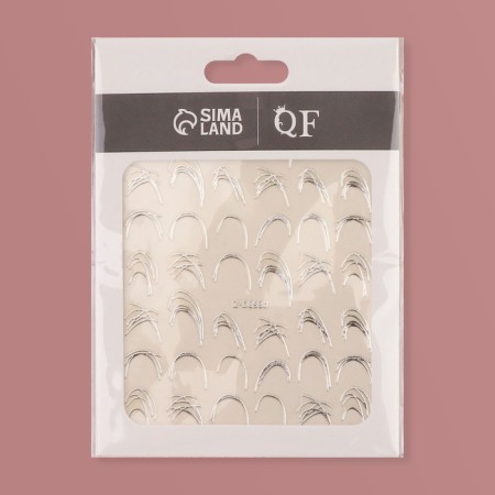 Nail stickers "shining lines", silver color-2