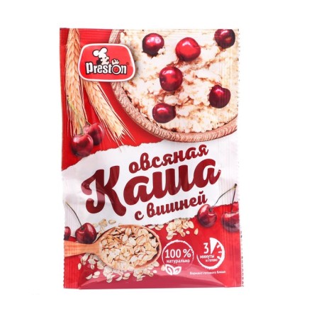 Oatmeal porridge with cherry Preston, quick preparation, 37 g
