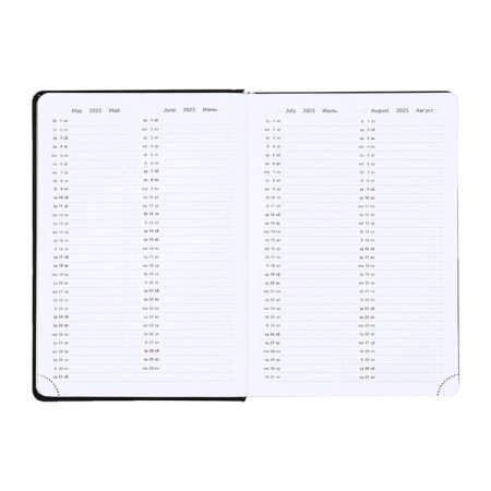 Dated diary 2025, Devente. Flag, A5 168 sheets, Devente. Duo, a hard cover to leatherette with foam rubber, silkography, perforation, liesse, block 70 g/m2-8
