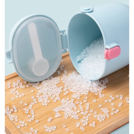 Container for storing baby food 450 ml., With a spoon, blue color-14