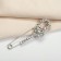 Pins "flower" magnolia, 7.5 cm, white color in silver