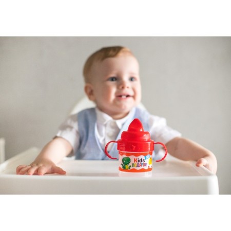 Children's Drinnik with solid nose "KIDS Gift", 150 ml., With handles, color red color-2