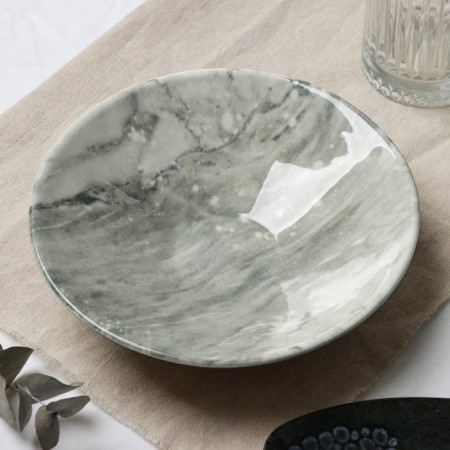 Ceramic plate "Stone", 20 x 5.5 cm, 600 ml, gray color-1