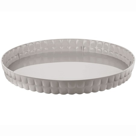 Serving tray Guzzini Tiffany, D = 35.6 cm, gray-beige color