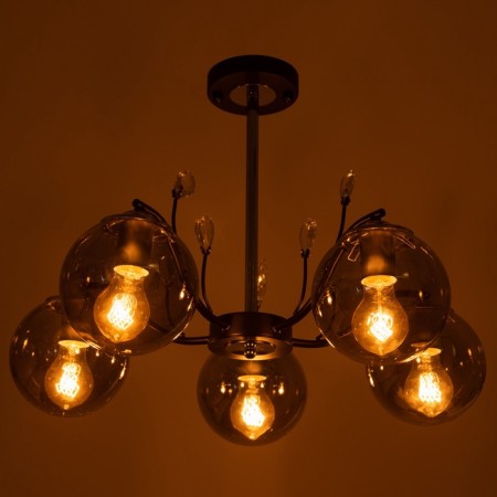 ARISA chandelier 5he27 40W black-silver 60x60x40 cm-2