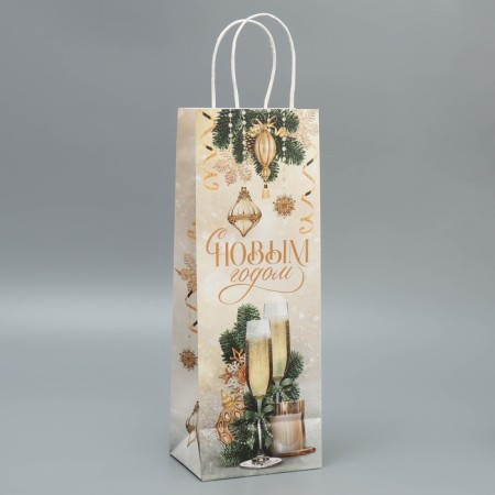 Package for the bottle "Champagne", 13 x 36 x 10 cm, New Year-3