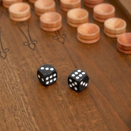 Carved backgammon, from an array of beech, patina 35 x 44 cm-5