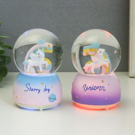 Souvenir Polystone Water Ball Light, music "Royal Pegasus" MIX 8x8x12.5 cm-1