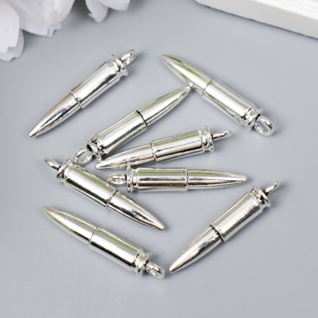 Decor for creativity Metal "bullet" silver G342B1028 3.3x0.6 cm-1
