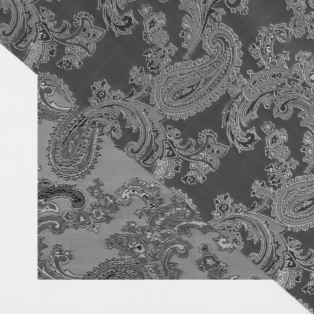 Lining fabric "cucumbers", 100 % polyester, 1 × 1.4 m, color gray color-2