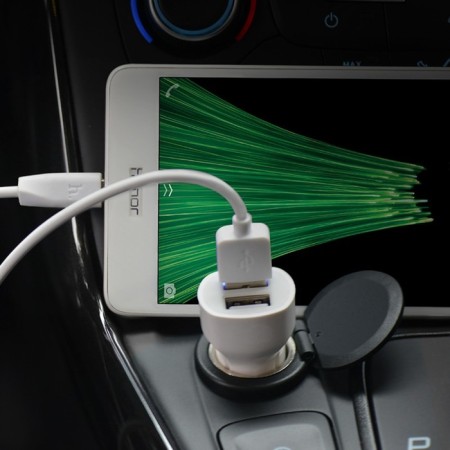 Automobile charger Hoco Z2A, 2 USB, 2.4 A, white-6