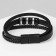 Bracelet Unisex "Power" three links, black color with ferrous-silver metal, 21.5 cm