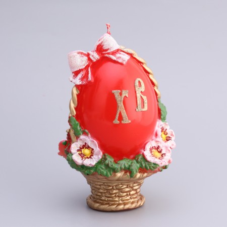 Figure candle large "Easter egg in a basket", 9.5x14.5 cm, 220 gr-1
