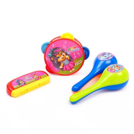 A set of musical instruments "Sing with me": a tambourine, 2 maratas, breeding accordion, mix-5
