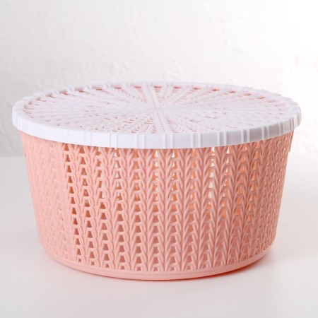 Storage basket with a “weaving” lid, 25 × 12.5 cm, color mix-4