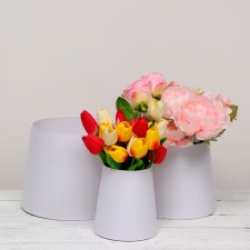 Set of boxes 3V1 reverse cone white 20*19.5*24-10.5*15*14.5