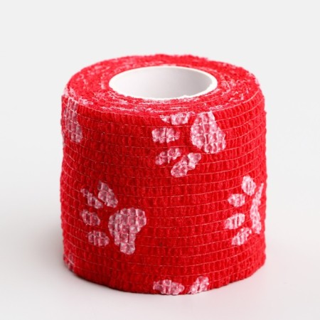 The self -fixed bandage "paws", 5 cm, max. Extensibility 4.5 m, red-1