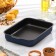 A set of baking sheets with solid handles, without covers, 2 items: 19 × 25 cm, 23 × 30 cm, anti -stick coating, blue color