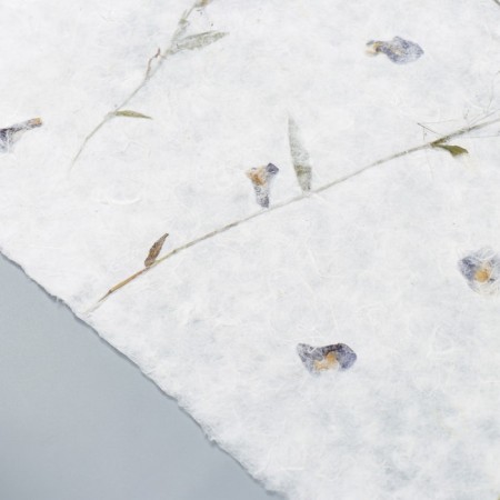 Handmade paper with flowers and herbs "Blue flowers" 55x80 cm-1