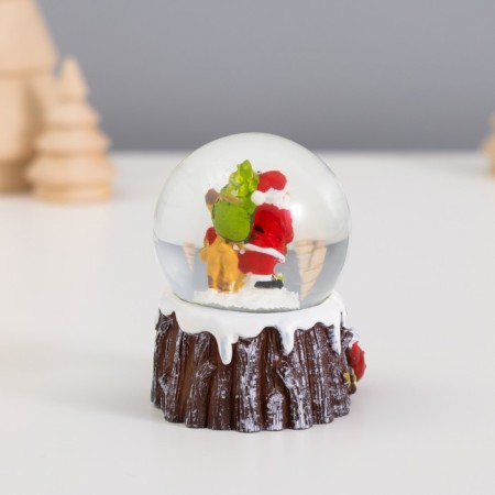 Souvenir Polystone Water Ball "Santa Claus/Snowman with mittens" MIX 6.5x4.5x4.5 cm-4