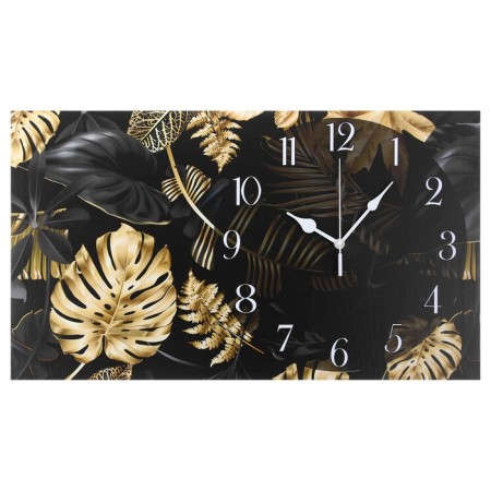 Carty clock is wall-mounted, on canvas, interior, silent "leaves", 35 x 60 cm-1