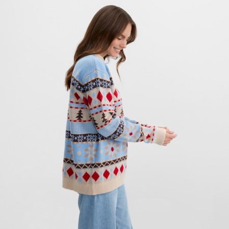 New Year. Knitted jumper KAFTAN Scandinavia size 42, blue-8