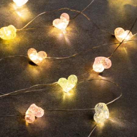 Rosa thread. "Hearts", IP20, 2 m, N.S. LED (1608) -20-4.6V, AG13X3 (in the set), 3 dir, glow warm white
