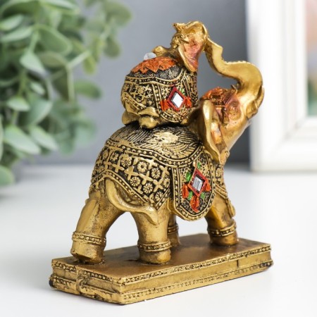 Souvenir Polystone "Elephant on the Slonia" on the standing of bronze 8x4x10 cm-1