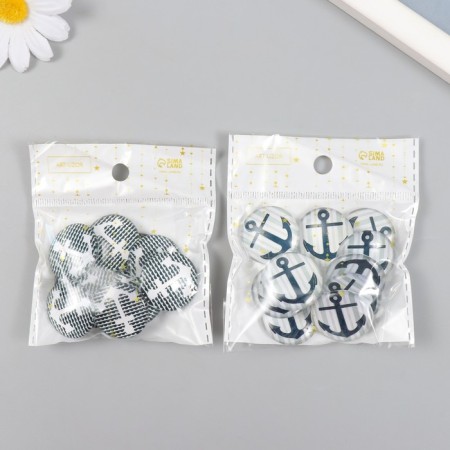 Decor (cabochon) for creativity glass "Anchor" mix d = 2.5 cm-4