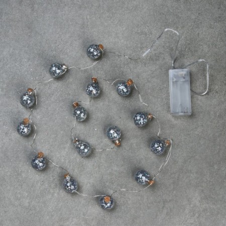 Garland “thread” 1.6 m with nozzles “balls with silver confetti”, IP20, silver thread, 15 LED, white glow, AAX2-2