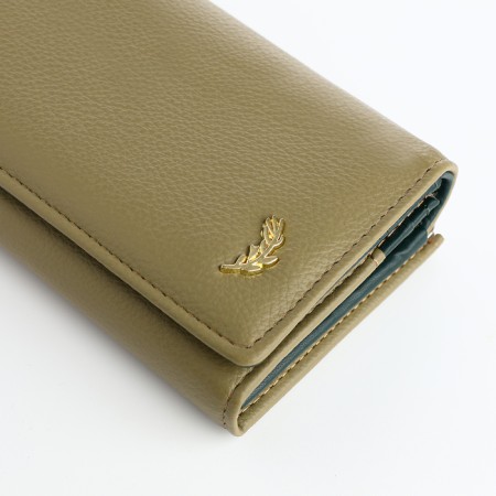 Women's wallet on magnets, green color-2